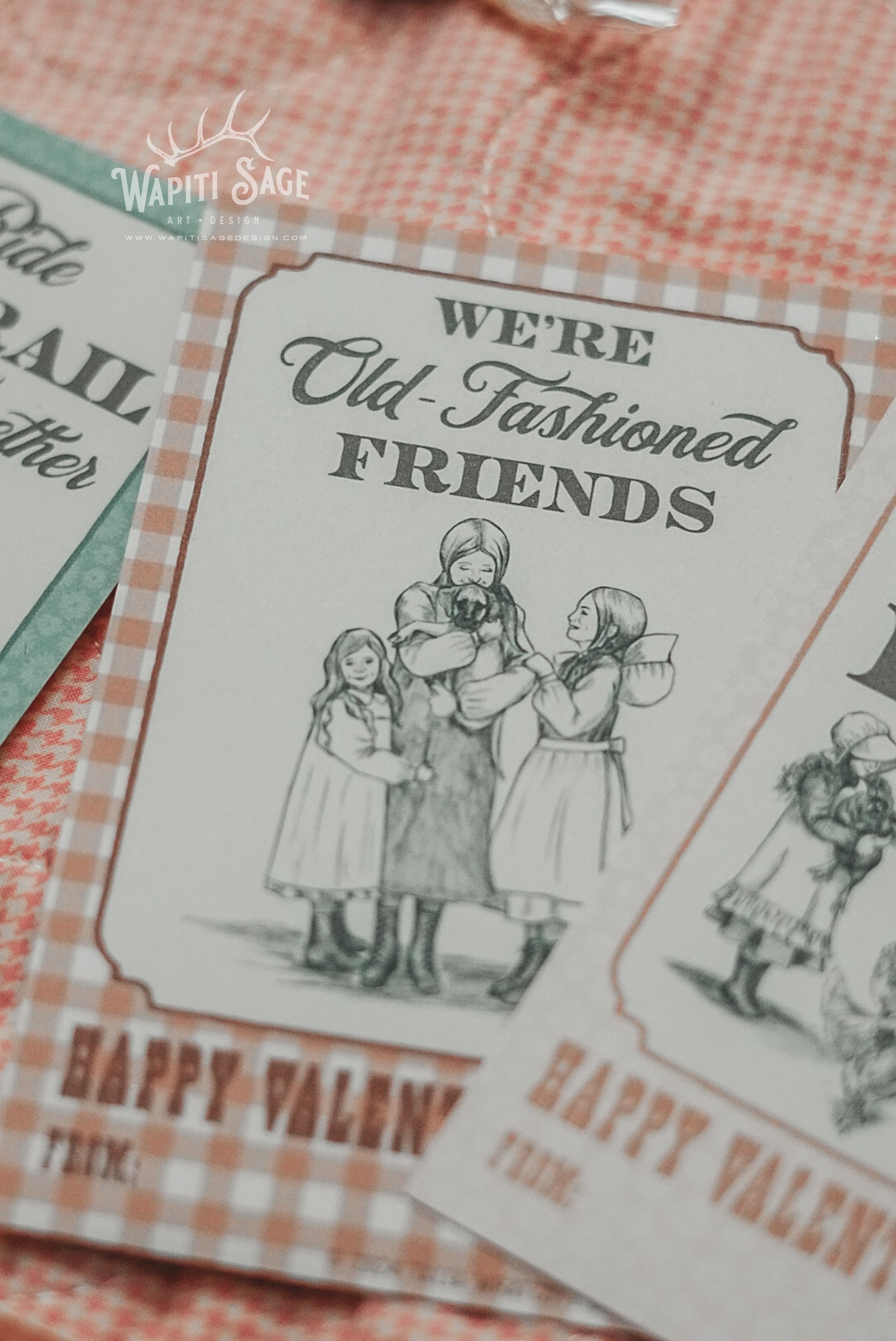 Pioneer Sisters Valentine Cards Digital Printable - Wapiti Sage Design x Paintbrush Prairie Podcast