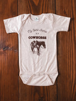 Load image into Gallery viewer, “Cowhorse” Graphic Bodysuit in Oatmeal

