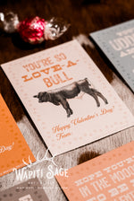 Load image into Gallery viewer, Beef Cows Valentine Cards Digital Printable
