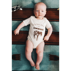 “Cowhorse” Graphic Bodysuit in Oatmeal