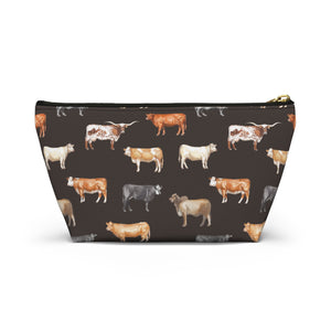 Beef Cows Pencil Pouch in Black
