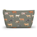Load image into Gallery viewer, Beef Cows Pencil Pouch in Army Green
