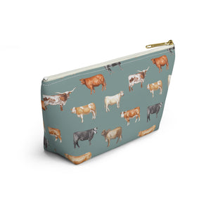 Beef Cows Pencil Pouch in Denim