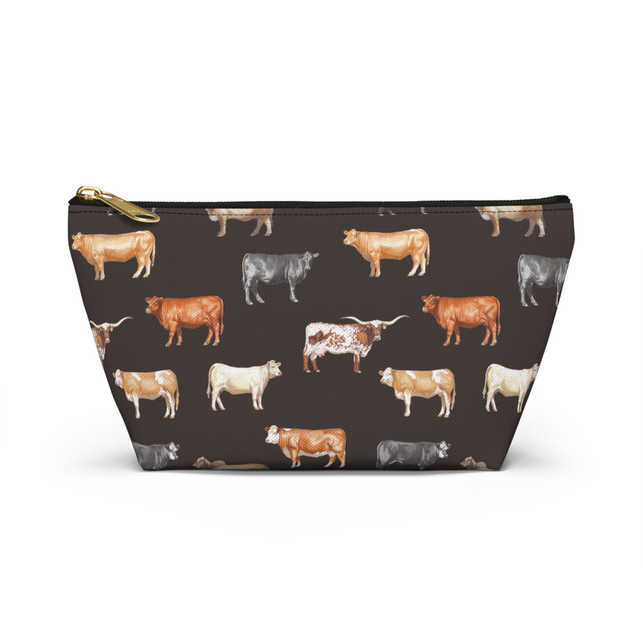 Beef Cows Pencil Pouch in Black