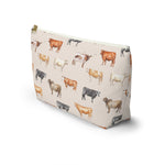 Load image into Gallery viewer, Beef Cows Pencil Pouch in Cream
