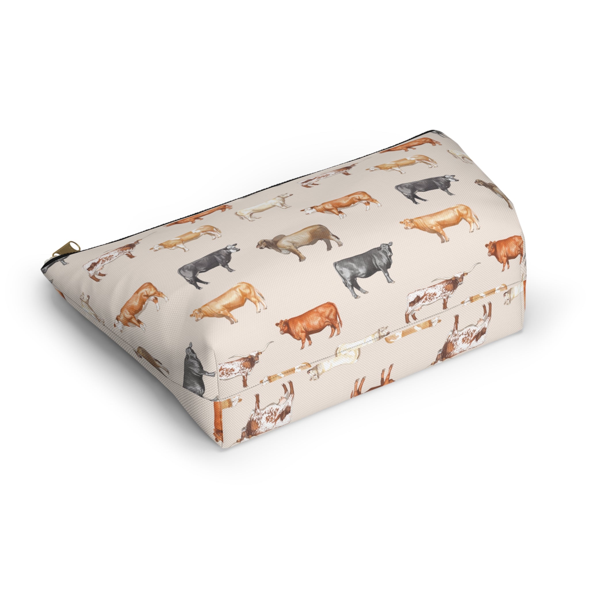 Beef Cows Pencil Pouch in Cream