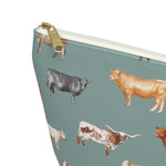 Load image into Gallery viewer, Beef Cows Pencil Pouch in Denim
