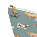 Load image into Gallery viewer, Beef Cows Pencil Pouch in Denim
