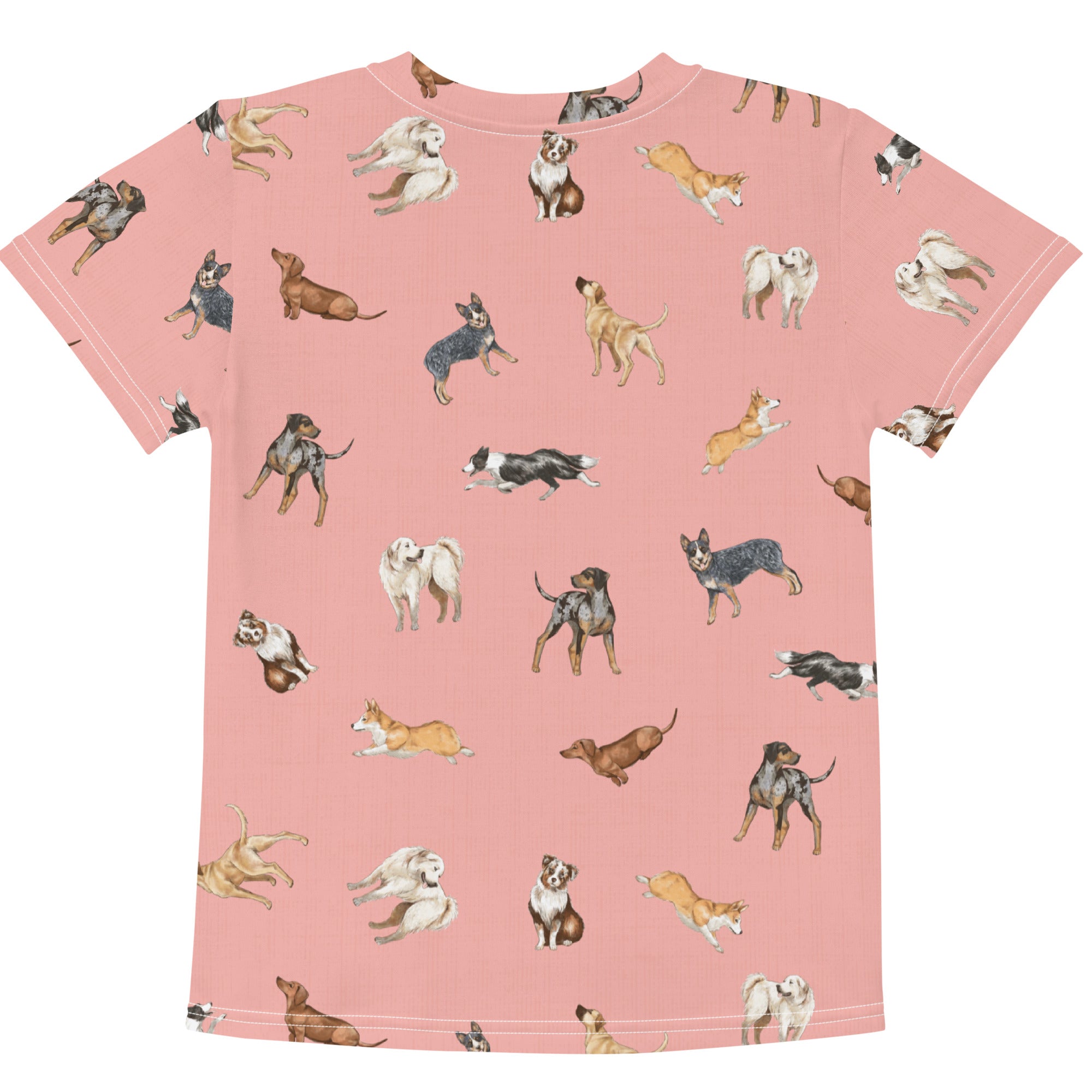 Cow Dogs Little Kids Tee in Pink