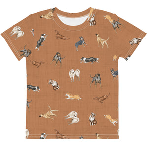 Cow Dogs Little Kids Tee in Saddle