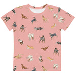 Load image into Gallery viewer, Cow Dogs Little Kids Tee in Pink
