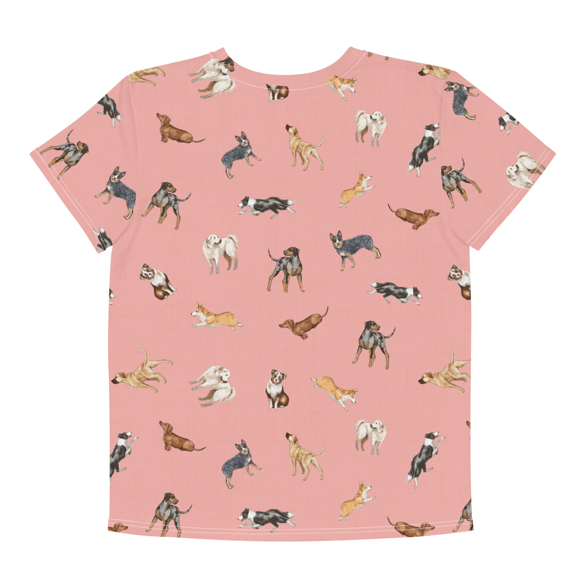 Cow Dogs Big Kids Tee in Pink