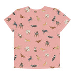 Load image into Gallery viewer, Cow Dogs Big Kids Tee in Pink

