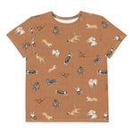 Load image into Gallery viewer, Cow Dogs Big Kids Tee in Saddle
