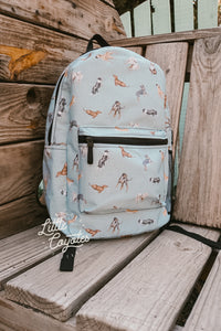 Cow Dogs Backpack in Turquoise