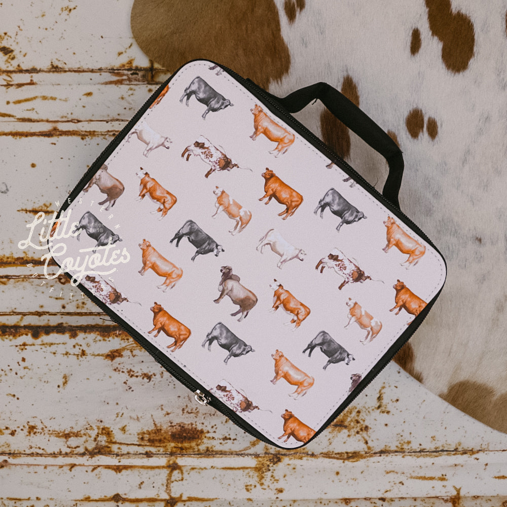 Beef Cows Lunch Box in Cream