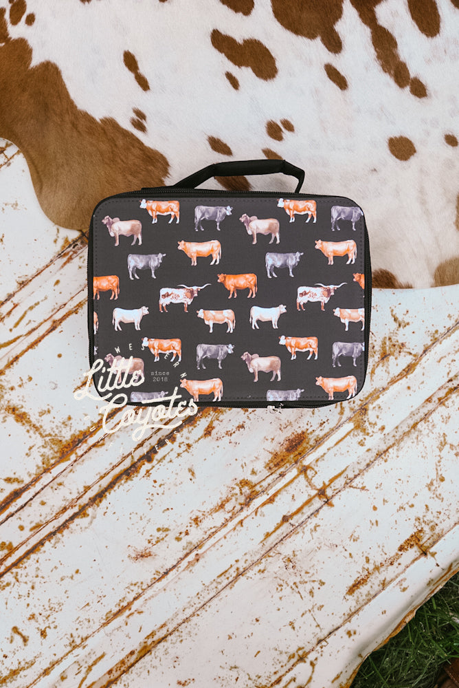 Beef Cows Lunch Box in Black