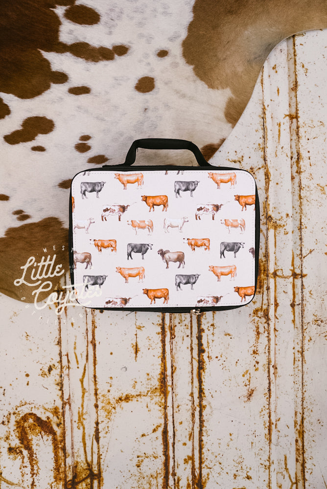 Beef Cows Lunch Box in Cream