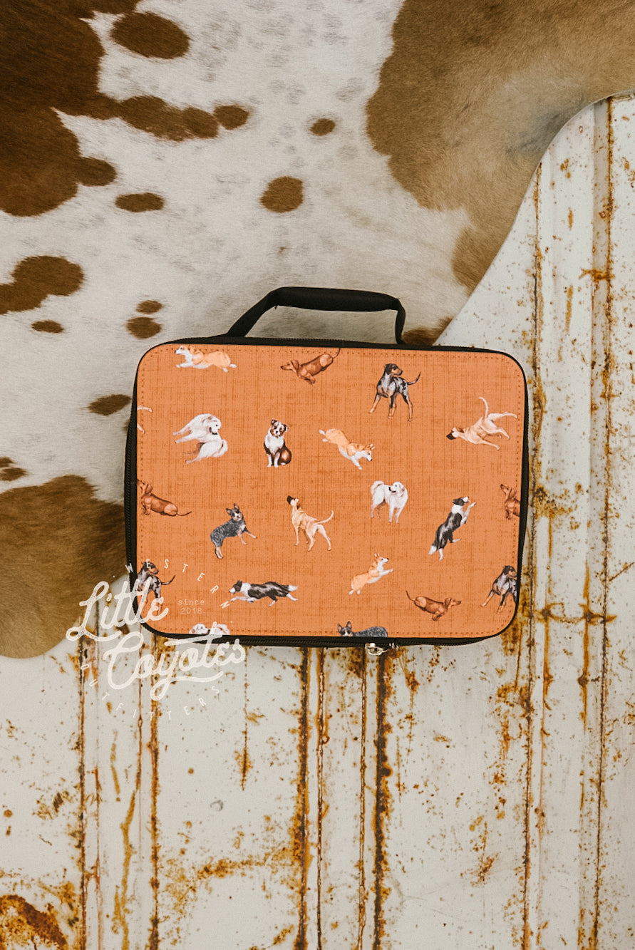 Cow Dogs Lunch Box in Saddle