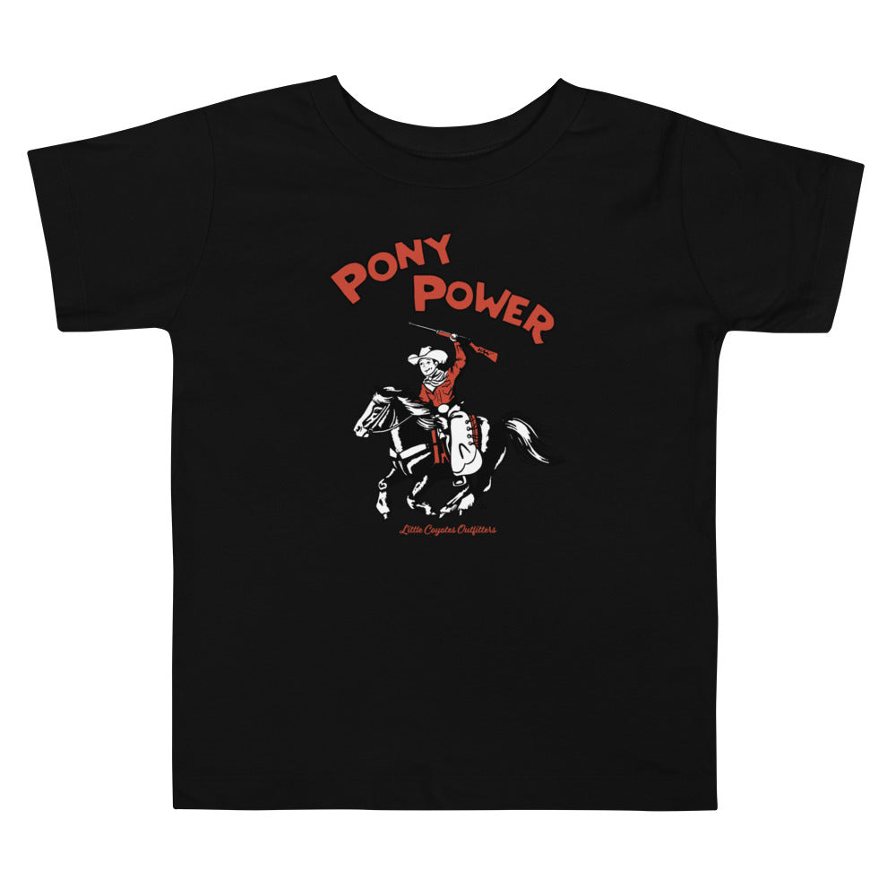 Pony Power Toddler Graphic Tee in Black