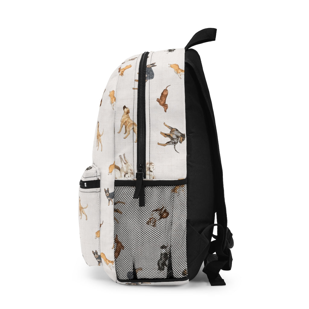 Cow Dogs Backpack in Cream