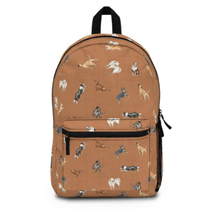 Cow Dogs Backpack in Saddle