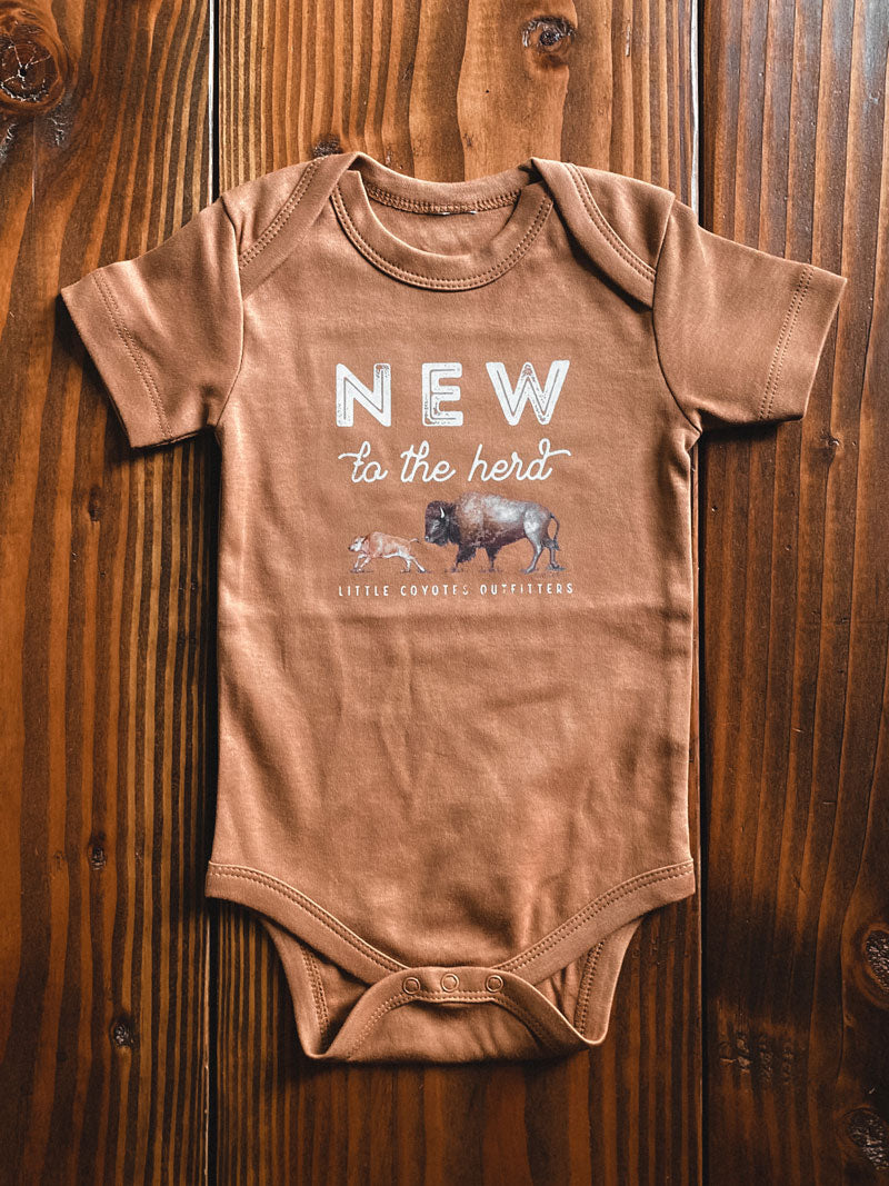 "New to the Herd" Graphic Bodysuit in Copper