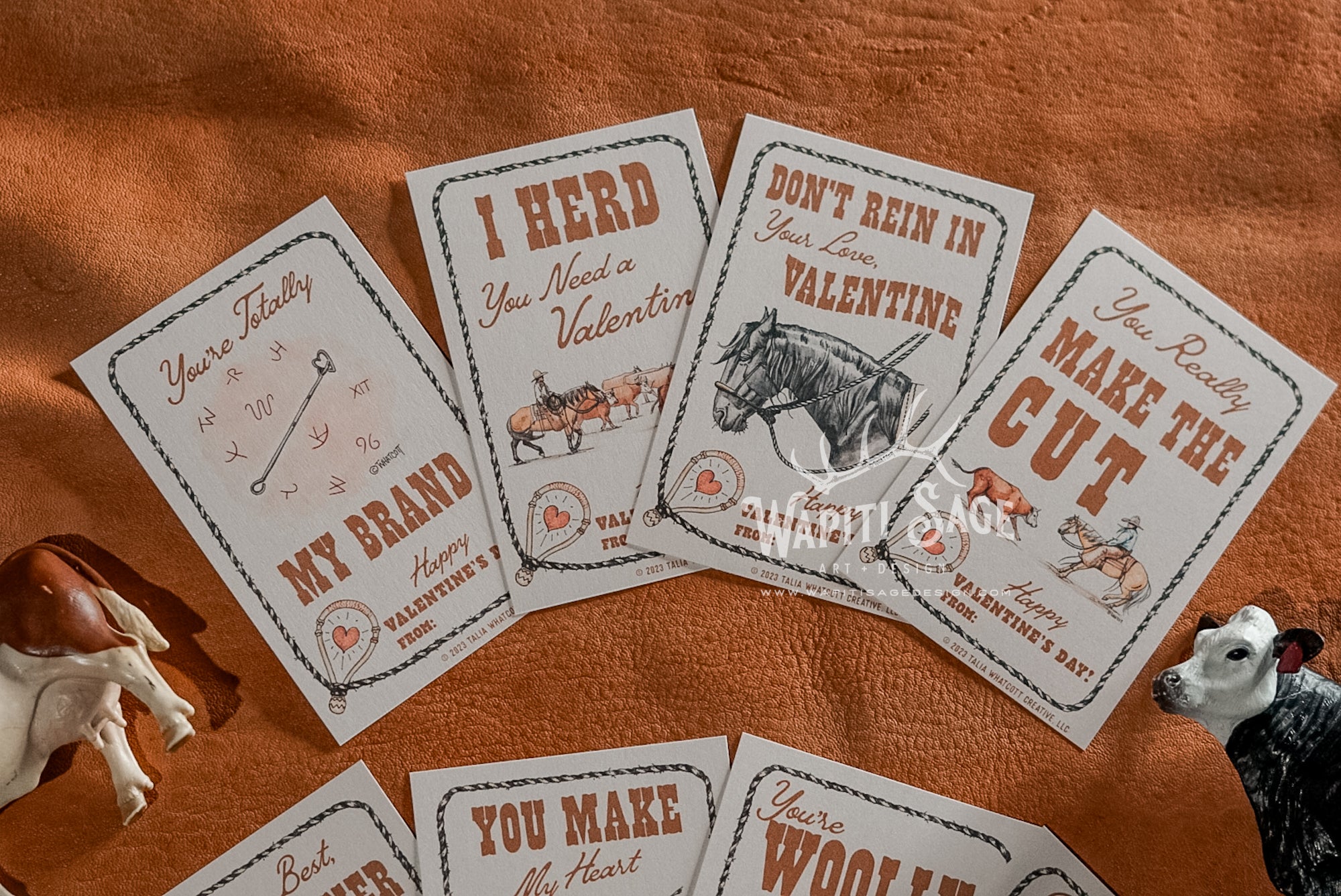 Ranchy Valentine Cards Digital Printable