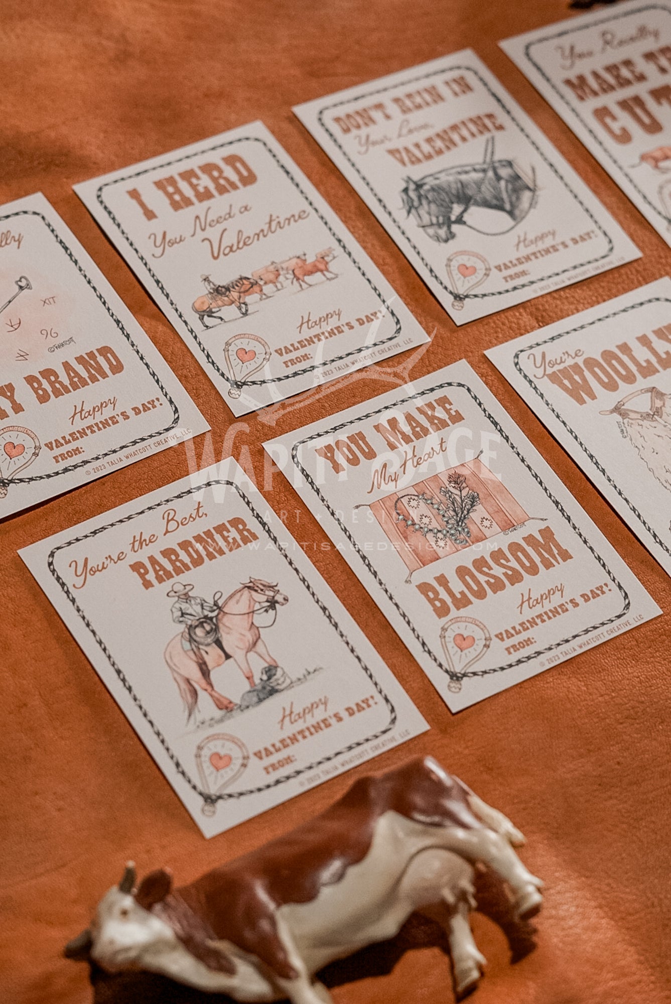 Ranchy Valentine Cards Digital Printable