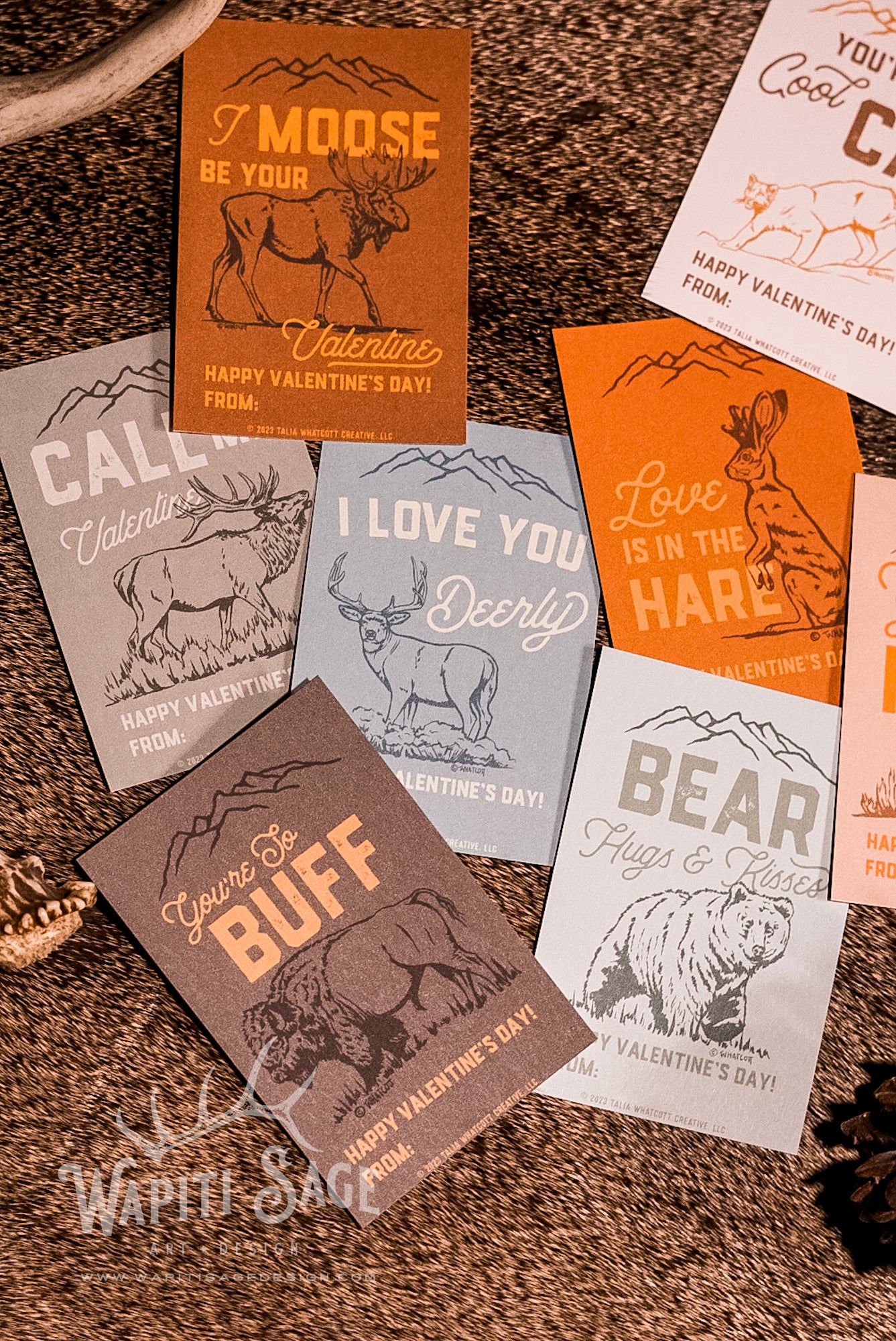 Western Wildlife Valentine Cards Digital Printable