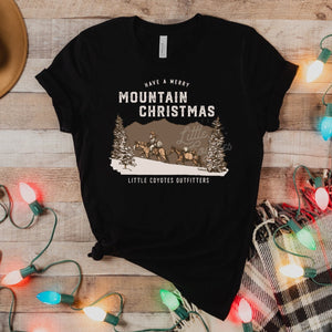 Pre-Order “Mountain Christmas” Adult Graphic Tee in Black