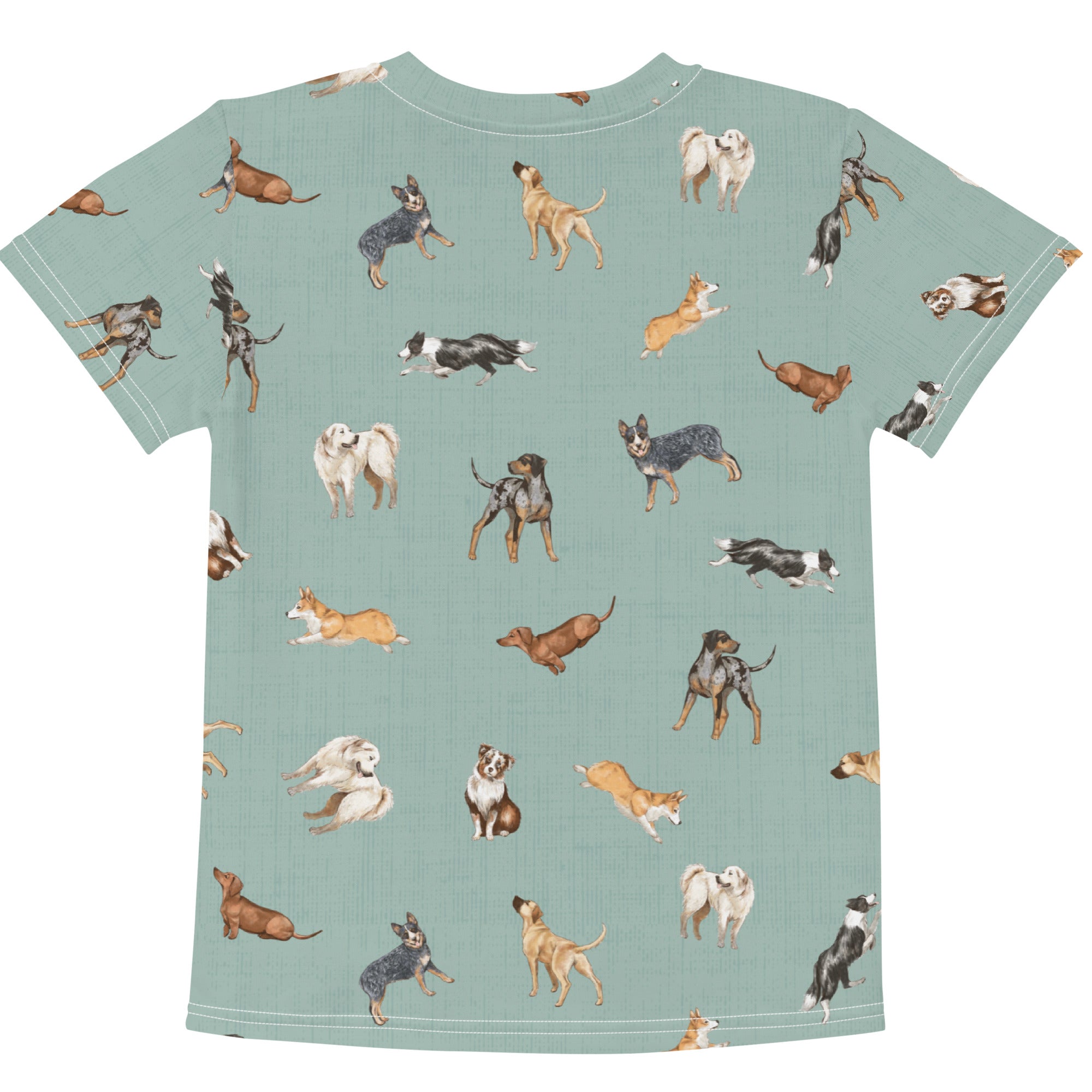 Cow Dogs Little Kids Tee in Turquoise