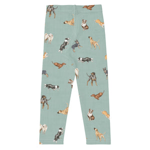 Cow Dogs Kid's Leggings in Turquoise