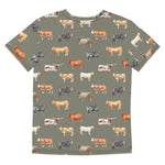 Load image into Gallery viewer, Beef Cows Big Kids Tee in Army Green
