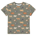 Load image into Gallery viewer, Beef Cows Big Kids Tee in Army Green
