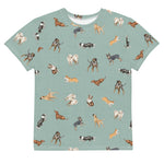 Load image into Gallery viewer, Cow Dogs Big Kids Tee in Turquoise

