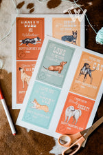 Load image into Gallery viewer, Cow Dogs Valentine Cards Digital Printable
