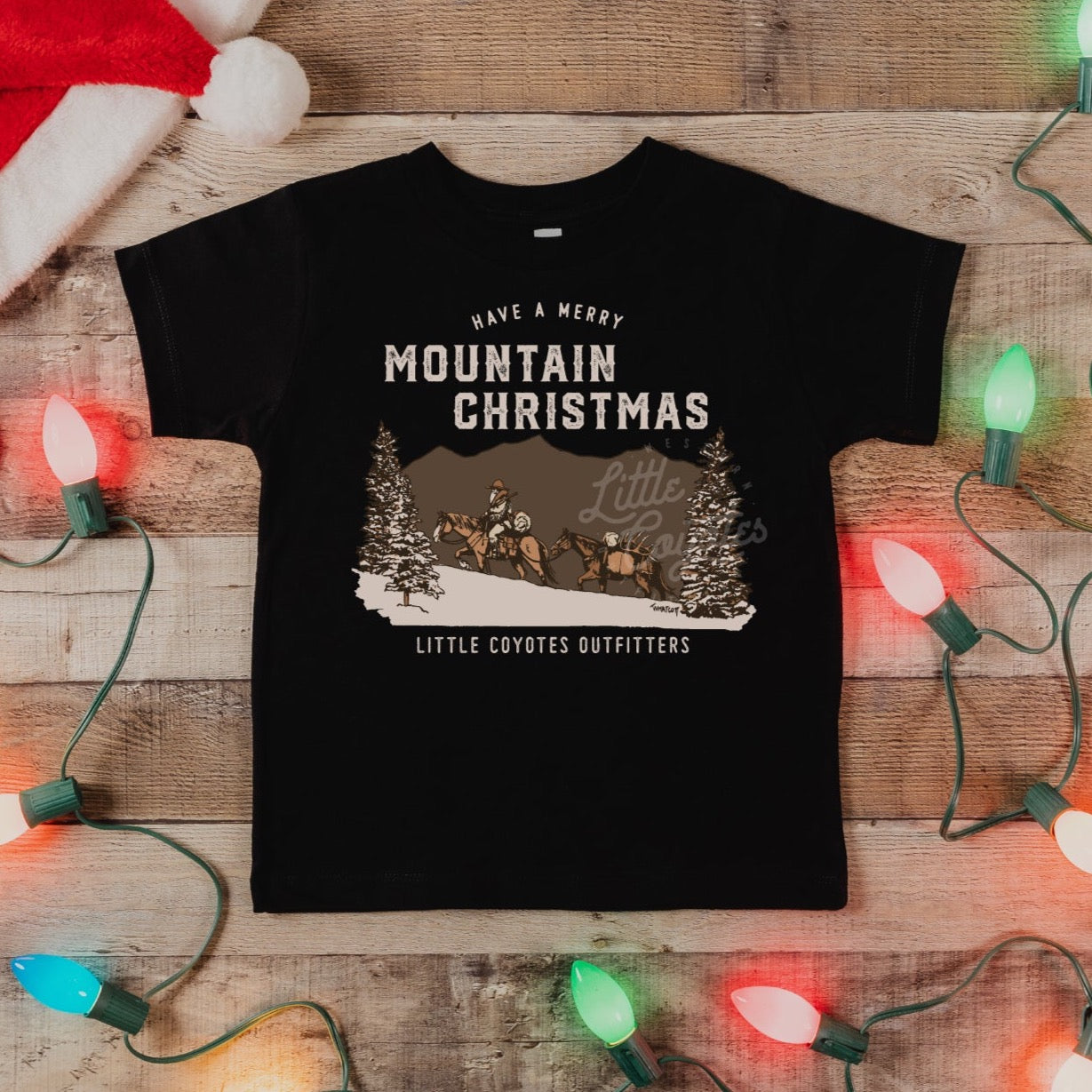 Pre-Order “Mountain Christmas” Kids Graphic Tee in Black