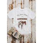 Load image into Gallery viewer, “Cowhorse” Kids Western Graphic Tee in Snow

