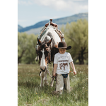 Load image into Gallery viewer, “Cowhorse” Kids Western Graphic Tee in Snow
