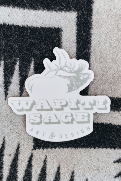 Wapiti Sage Design Elk Logo Sticker